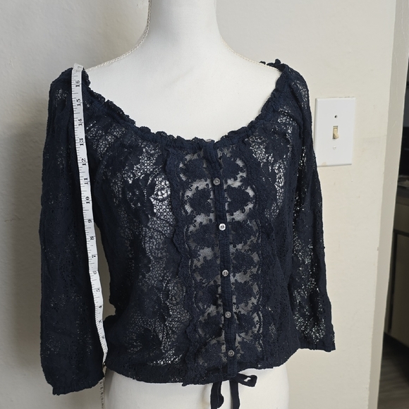 Hollister Navy Lace Blouse - Picture 6 of 10